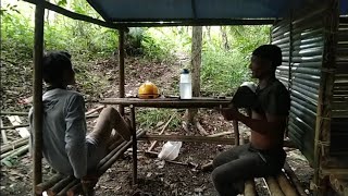 berkemah membangun pondok sederhana untuk bermalam di hutan belantaraberkemah [upl. by Attenej862]