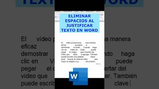 Cómo ELIMINAR ESPACIOS al Justificar un TEXTO en WORD word excel wordtips shorts [upl. by Ahsined]