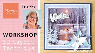 3D Layout Technique  Workshop  Marianne Design  Hoe maak je dieptekaarten  Cardmaking [upl. by Chita907]