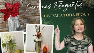 DIY JARRONES DECORATIVOS  DECORACIONES PARA NAVIDAD [upl. by Schultz459]