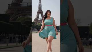 4K Al Imagix Lookbook Modern Street Style at the amazing view Eiffel tower shorts [upl. by Einahpets]