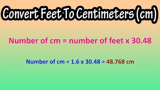 How To Convert Feet To Centimeters cm Explained  Formula For Feet To CM  How Many CM Is 1 Foot [upl. by Sainana]