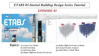 ETABS Building Design Episode 01 [upl. by Modnar]