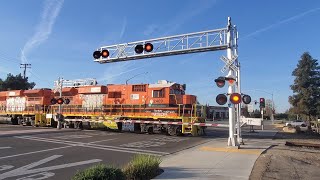 SJVR 2409 and 2408 and 2405 passing Reed Ave Reedley California [upl. by Inahpets962]