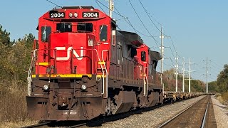 CN 2004 2040 Standard Cab Dash 8 Duo at Gill [upl. by Ennaeilsel721]