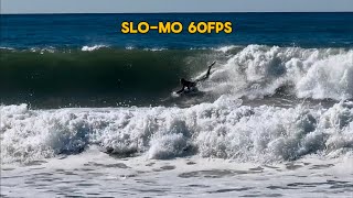 FUN SIZED SWELL HITS DOCKWEILER  SLOMO 4K 60FPS SOUTH LA 46 FOOT BODYWOMPING ASMR [upl. by Alyos703]