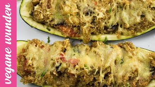 Gefüllte Zucchini vegan mit Quinoa  Vegane Wunder [upl. by Coraline]