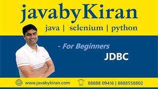 JDBC  JAVA BY KIRAN  JAVA  SELENIUM  PYTHON [upl. by Deys]