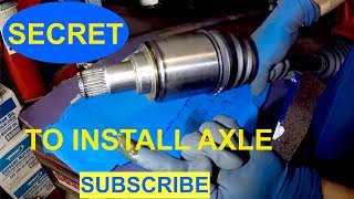 SECRET Tip to push the CV Axle In to transmission [upl. by Atiuqrehs139]