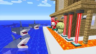 SAFEST SECURITY HOUSE vs ZOMBIE SHARK  Minecraft [upl. by Ymaral]