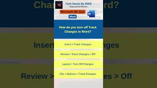 How do you turn off Track Changes in Word WordTraining WordQuiz Microsoft365 MSWordQuiz [upl. by Delia]