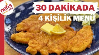 30 Dakikada 4 Kişilik Akşam Yemeği 💥 Çıtır Çıtır Tavuk Şinitzel ve Patates Salatası [upl. by Stanzel619]