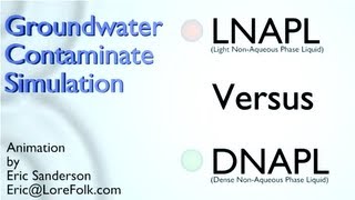 Groundwater Contamination Simulation DNAPL versus LNAPL [upl. by Arabeila]