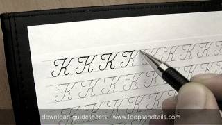 Learn cursive handwriting  Capital K [upl. by Dnalwor241]