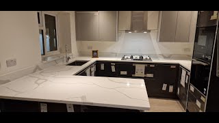 Statuario Venato Quartz Classic Quartz Stone Kitchen Worktops Replacement in Reading [upl. by Akerdal87]