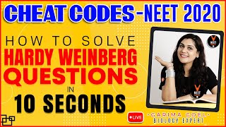 How to Solve Hardy Weinberg Questions in 10 seconds  NEET Biology Cheat Code  NEET 2020 [upl. by Yeltnarb226]