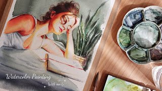 Watercolor Portrait PaintingFull process [upl. by Amelia780]