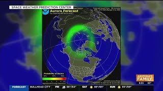 NOAA issues G4 Geomagnetic Storm watch could make aurora borealis visible in Arizona [upl. by Gombach988]