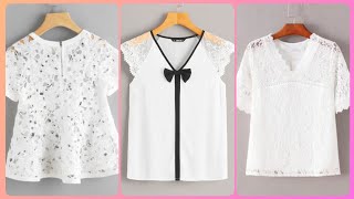 Blusas blancas de mujer muy bonitas para todos los estilos 💖 [upl. by Arodnahs415]