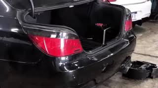 GINTANI TUNED M5 E60 SOUND OVERRUN POPS AND BANGS BURBLE FLAMES [upl. by Annala]