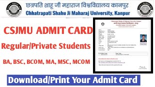 CSJM Kanpur University Admit Card 2022  Download CSJMU Admit Card 2022 [upl. by Ilsa]