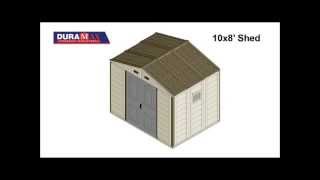 DuraMax 10X8 Woodside Vinyl Shed Assembly Animation [upl. by Wagner]