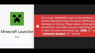 Fix Minecraft Launcher Error Code Eroded Badlands Error 0x80004005 On PC [upl. by Gadmann116]