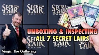 Magic The Gathering Secret Lair Unboxing  Opening And Inspecting All 7 Drops [upl. by Kale]