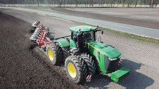 John Deere 9560R Ploughing w 10Furrow Kuhn VariChallenger Plough  Danish Agriculture [upl. by Musser104]