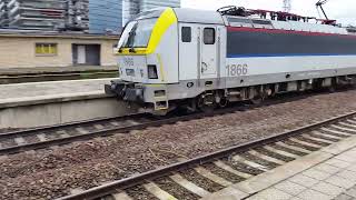 NMBSSNCB Class 18 HLE 18 no 1866 Departing from Brussels Nord Station on 290617 [upl. by Reinaldo]