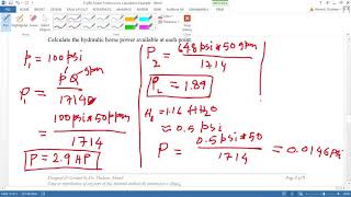 Fluid Power Hydraulic Power Calculation Example [upl. by Nilcaj]