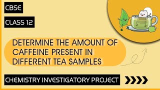 Chemistry Investigatory Project Determine the Amount of Caffeine in Tea Samples  Class 12 [upl. by Ynitsed]