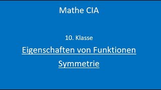 10Eigenschaften von Funktionen Symmetrie [upl. by Queston]