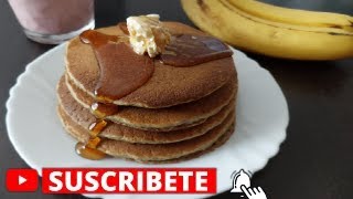 HOT CAKES DE AVENA Y PLÁTANO BIEN ESPONJOCITOS🥞 [upl. by Ilatfen]