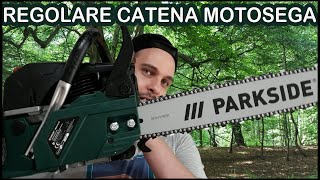 Regolare catena motosega Parkside PBKS 53 A2 motosega a benzina tensionare catena motosega [upl. by Ambrogino]