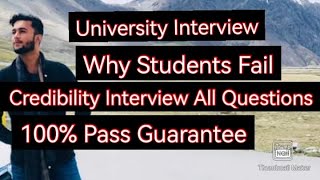 Credibility interview Questions and Tips for all universities  100 Pass Guarantee  Don’t skip [upl. by Odlonra]