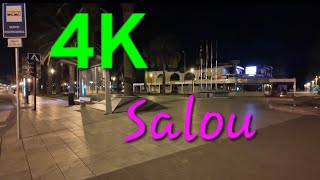 Spain Walking Salou Night Autumn 4K [upl. by Fachini]