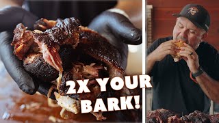 How to get TWICE the Bark on Pulled Pork  Ft Kosmos Q [upl. by Ahsemac]