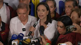 quotGanamosquot con 70quot dice líder opositora al rechazar reelección de Maduro  AFP [upl. by Pulchi]