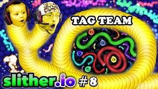 SLITHERio 8 EAT MY DOTS QUICK Father amp Son Tag Team FGTEEV Duddy amp Chase Multiplayer Server [upl. by Solitta2]