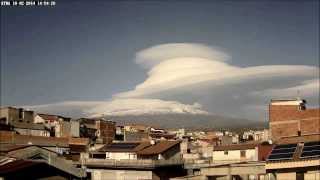 Timelapse of lenticular clouds over the volcano Mount Etna [upl. by Yarvis623]