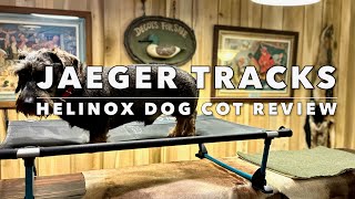 Jaeger Tracks Gear Review Helinox Elevated Dog Cot Is this the best travel bed for dogs [upl. by Einor]