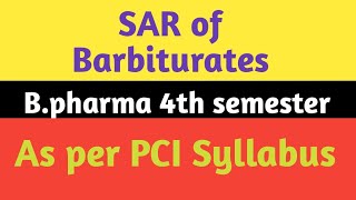 SAR of Barbiturates Barbituric acid medicinal chemistry  bpharma 4th semesters [upl. by Aisatsana448]