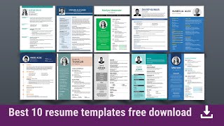 10 Resume Templates I Best 10 Editable CV I Free Download ⬇ 2023 [upl. by Nire]