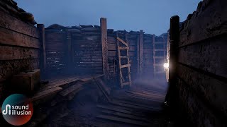 Night In A Foggy Trench  WW1 Ambience  Distant Artillery amp Thunderstorms [upl. by Mather]