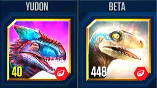 YUDON VS BETA  JURASSIC WORLD THE GAME [upl. by Bobker777]