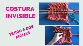 COSTURA INVISIBLE para unir tejido  A DOS AGUJASðŸ¥¢ [upl. by Gery]