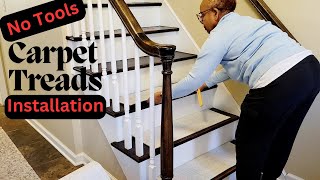 Easy Carpet Stair Treads Installation Less Than 30Minutes No Tools Required Life on Greenwood [upl. by Yendys]