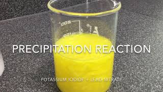 Demonstration Precipitation Reaction of Potassium Iodide and Lead Nitrate [upl. by Brittaney694]