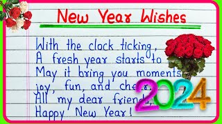 Happy New Year 2024 wishes messages greetings  Happy New Year messages in English [upl. by Acsot]